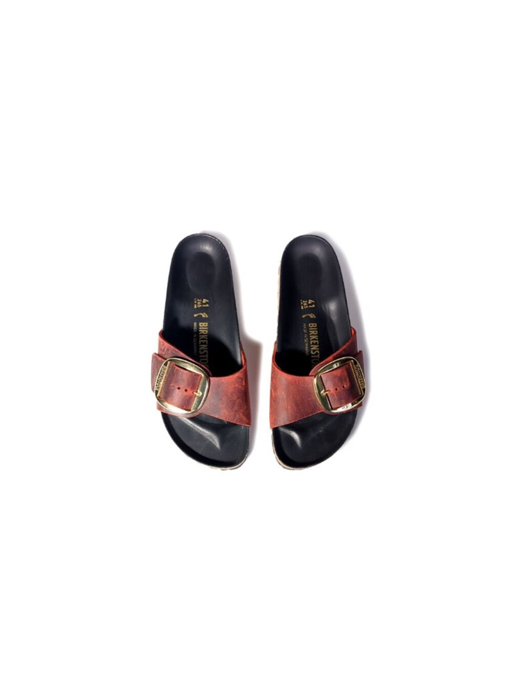 Birkenstock MADRID BIG BUCKLE Red Leather Womens Size 10 |  Eur 41